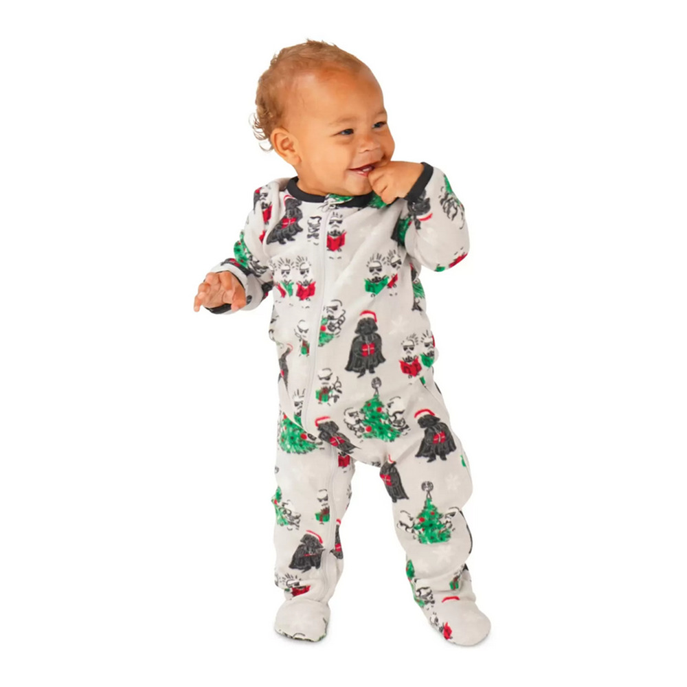 Munki Munki Star Wars Holiday Traditions Footie Baby Pajama White Size 24M
